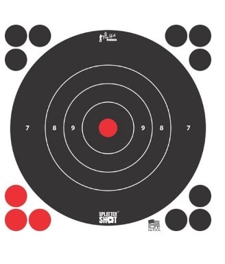 PROSHOT SPLATTER SHOT 8IN WHITE BULLSEYE TARGET - 30 QTY. PACK 8B-WHITE-30PK - Taurus Savings